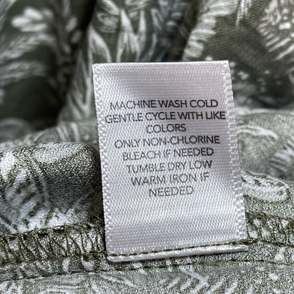 Christopher & Banks | Petite Green Botanical Print Square Neck Blouse | PXL - Picture 8 of 8